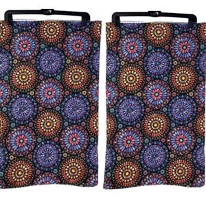 Pair of Handmade Queen 20" x 32" Cotton Blend Stained Glass Bed Pillow Cases